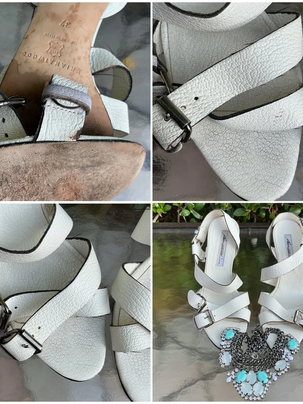 Brian Atwood White Strappy Sandals